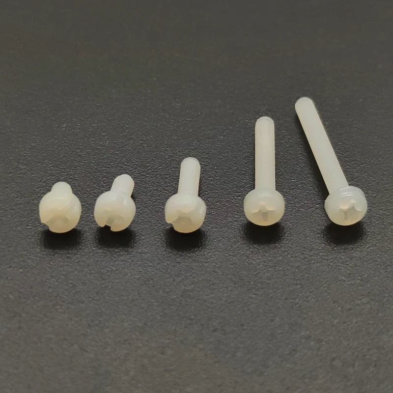 M2 5 M3 M4 Metric Threaded White Nylon Plastic Phillips Pan Head