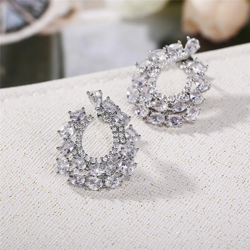 Huitan CZ Stud Earrings – Bridal, Wedding & Daily Wear