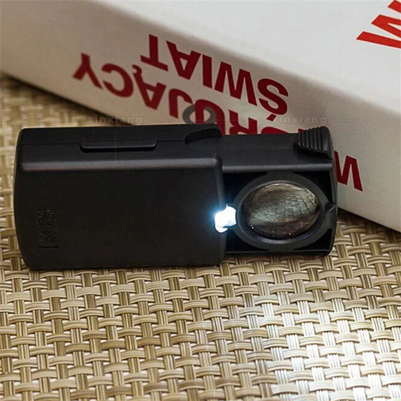 30X LED Pocket Magnifier – Drawer-Type Jewelry Loupe & Magnifying Glass