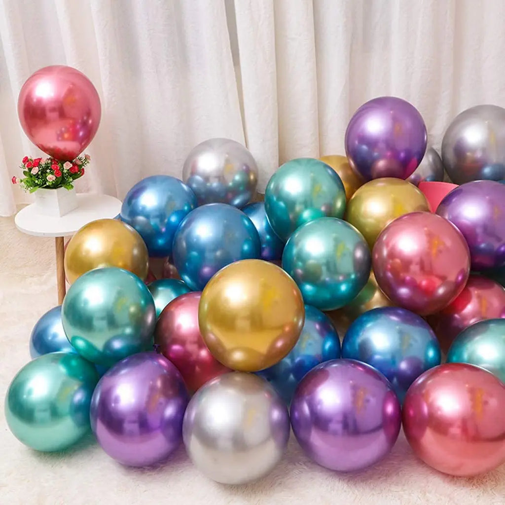 Chrome Metallic Latex Party Balloons – 20 or 50 Pack