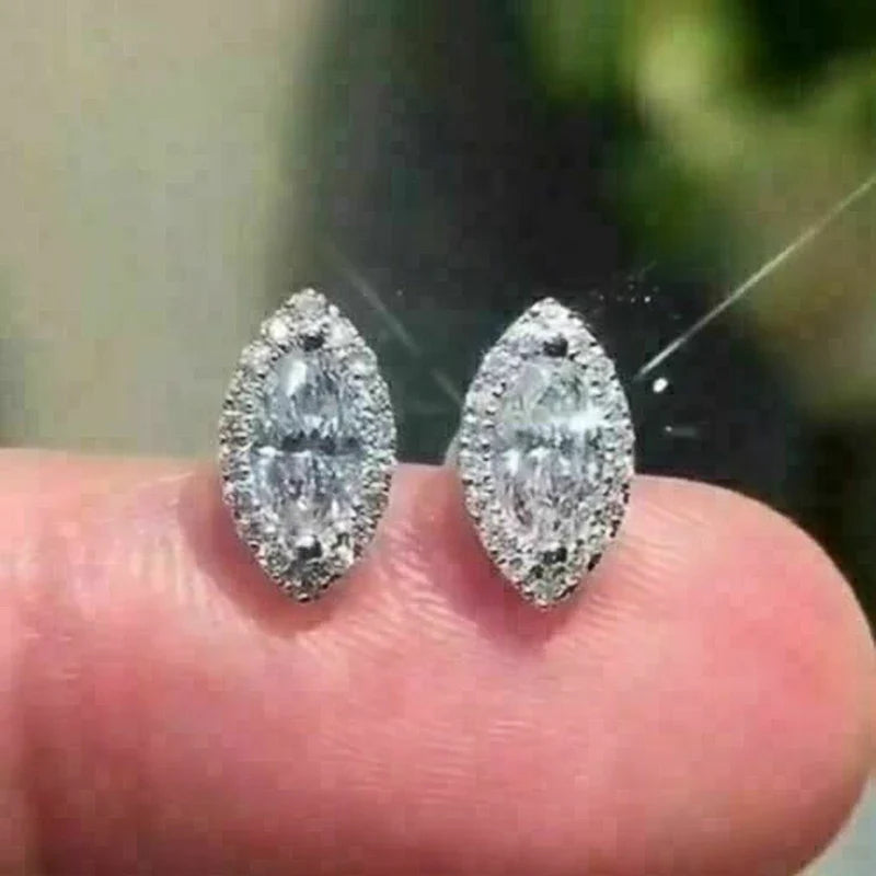 Huitan Marquise Cubic Zirconia Stud Earrings – Bridal & Daily