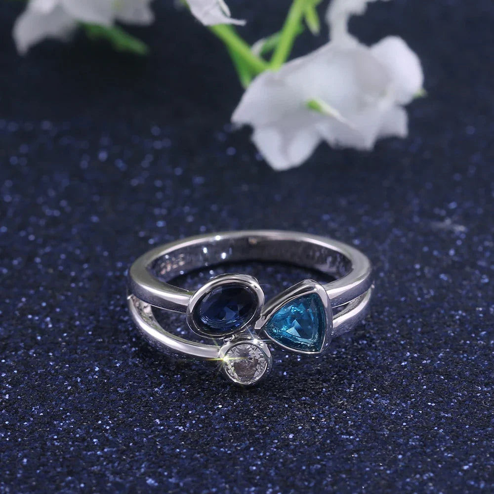 Huitan Triple Stone Women's Ring – Micro Pavé CZ Fashion Jewelry
