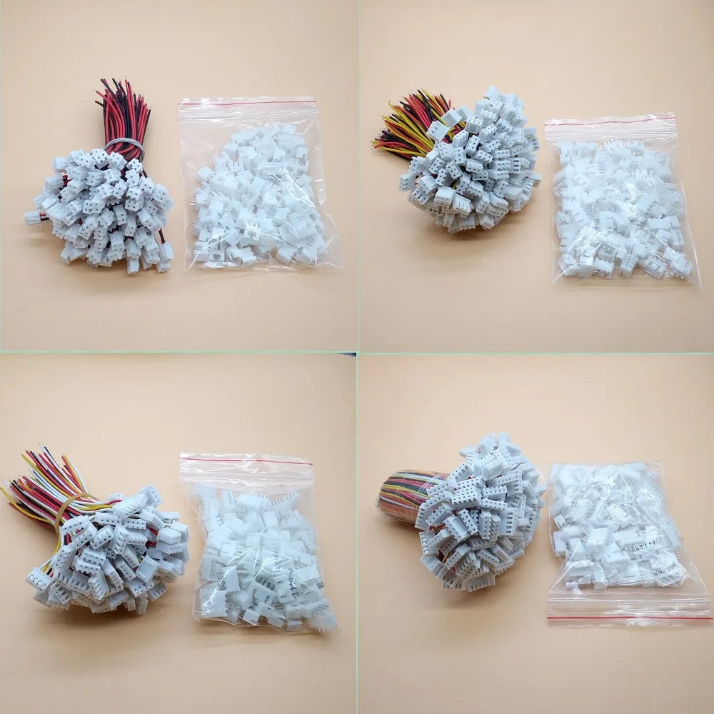 100Sets XH Pitch 2Pin 3Pin 4Pin 5 6 7 8 9 10 Pin Single-head Wire
