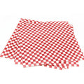 Red & White Checkered Wax Paper Basket Liners 12x12" | 24–500 Pack