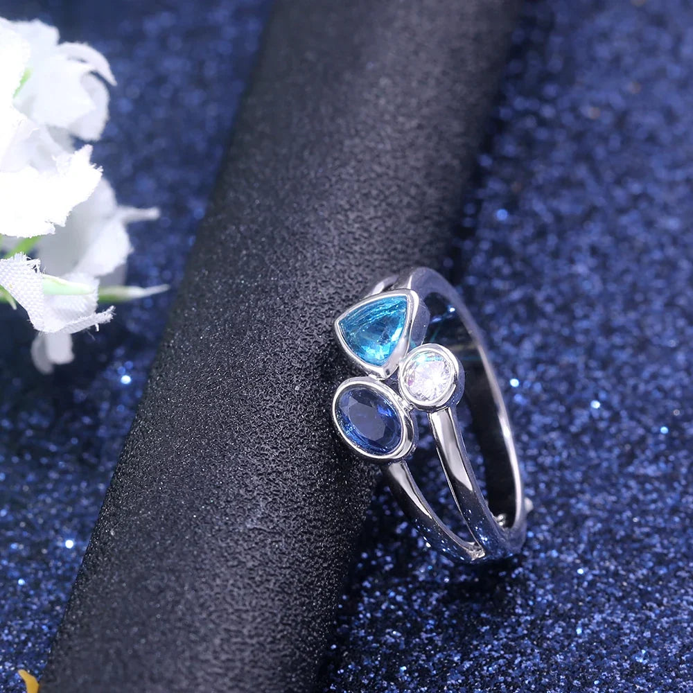 Huitan Triple Stone Women's Ring – Micro Pavé CZ Fashion Ring