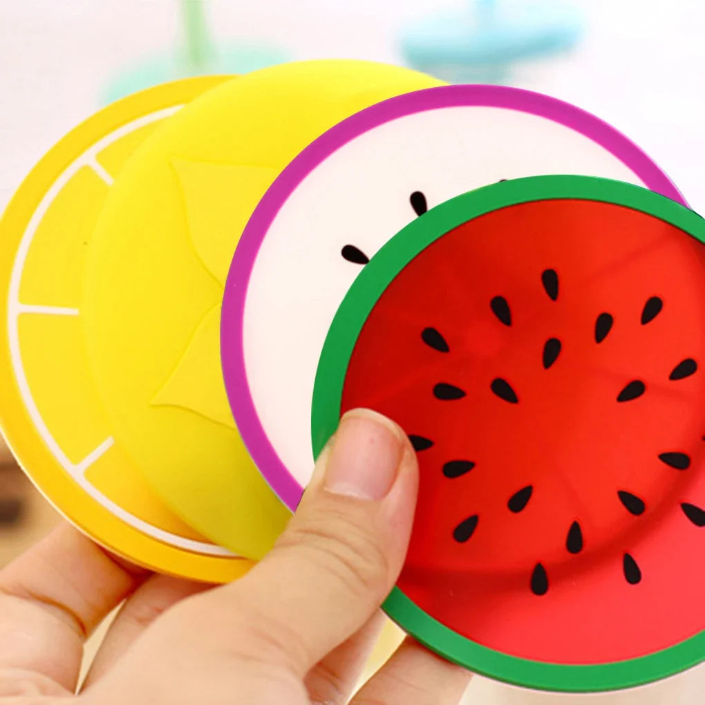 7-Piece Fruit Silicone Coaster Set – Drink & Table Mats