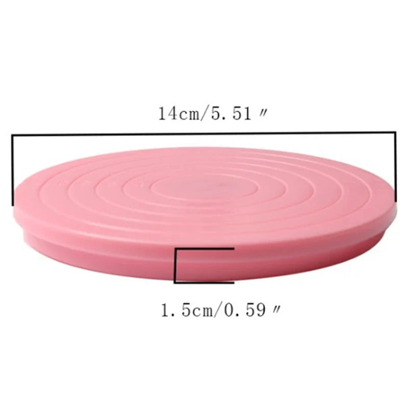 14cm Rotating Cake Turntable Decorating Stand | 360° Pink
