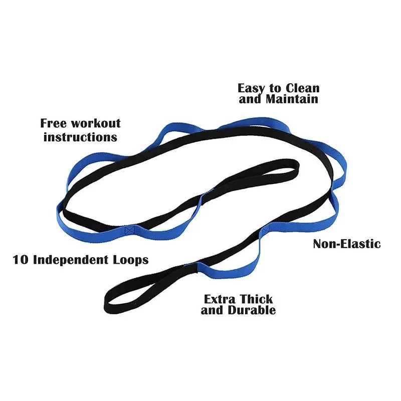 Anti-Gravity Yoga Stretch Strap with 10 Loops – Pilates Fitness