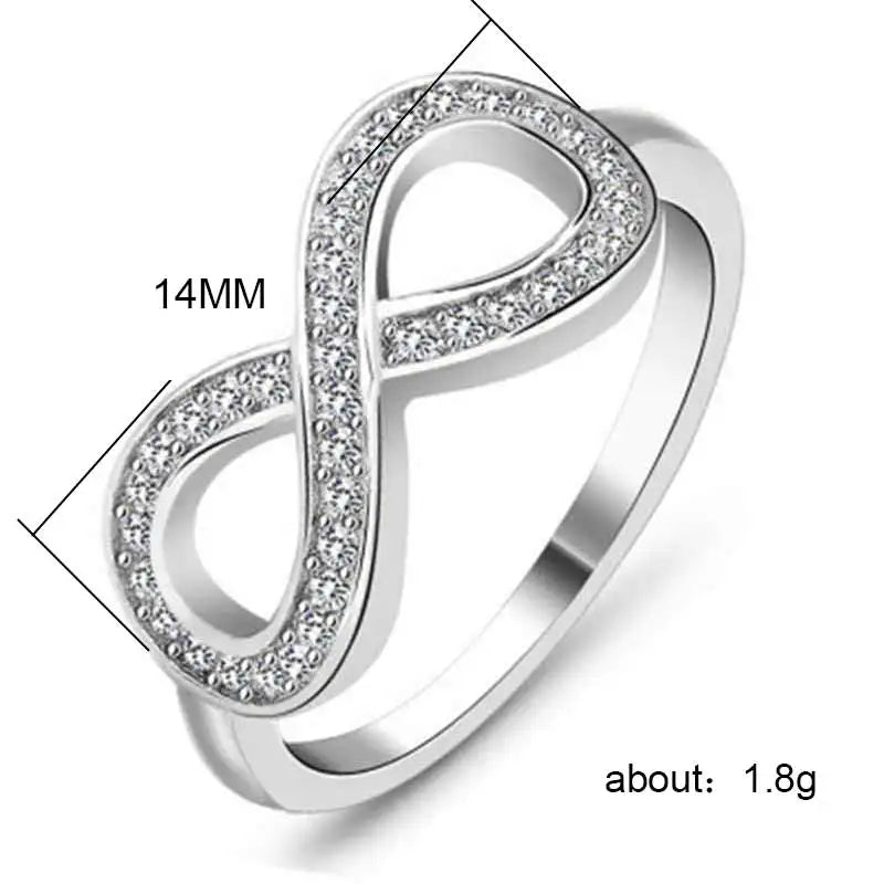 Huitan Infinity Ring Women – Cubic Zirconia Figure-8 Band