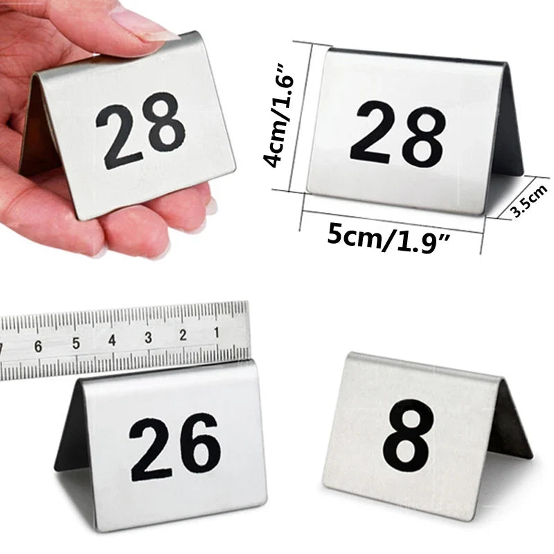 Stainless Steel Tent Table Numbers – Set of 25 or 50