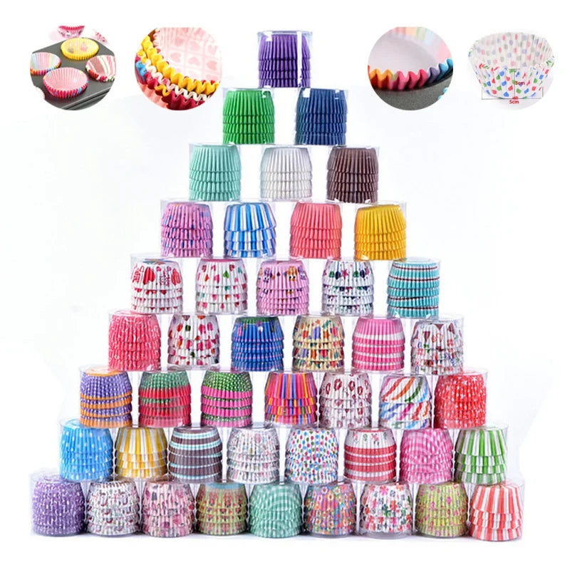 100-Pack Cupcake Liners – Greaseproof Paper Muffin Baking Cups