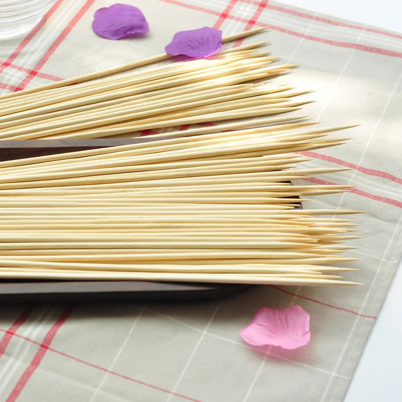 100 Pcs Bamboo BBQ Skewers – Spiral Tornado Potato Sticks 40cm