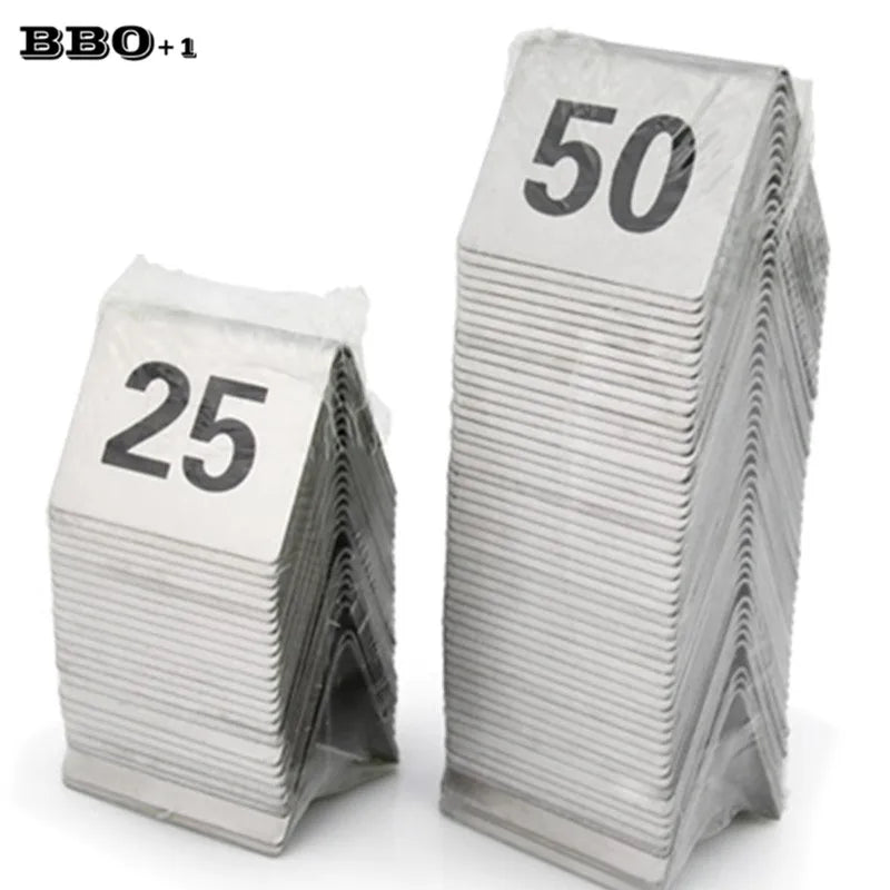 Stainless Steel Tent Table Numbers – Set of 25 or 50