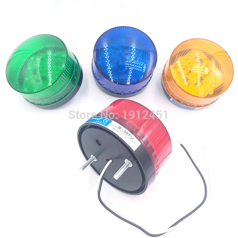 LED Strobe Warning Light with Buzzer | 12V 24V 220V IP44