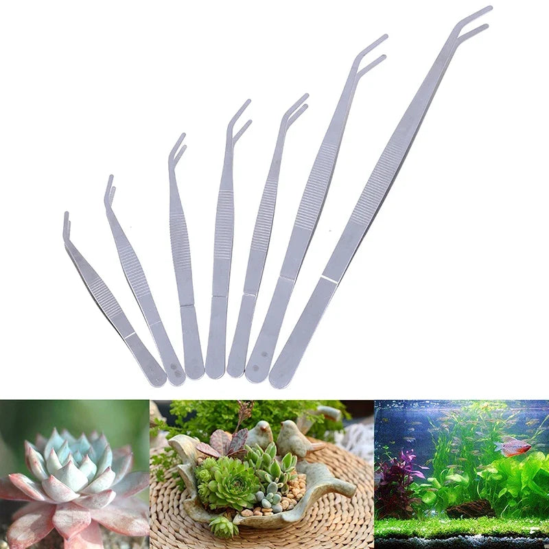 Stainless Steel Curved Elbow Tweezers | Aquarium & Electronics