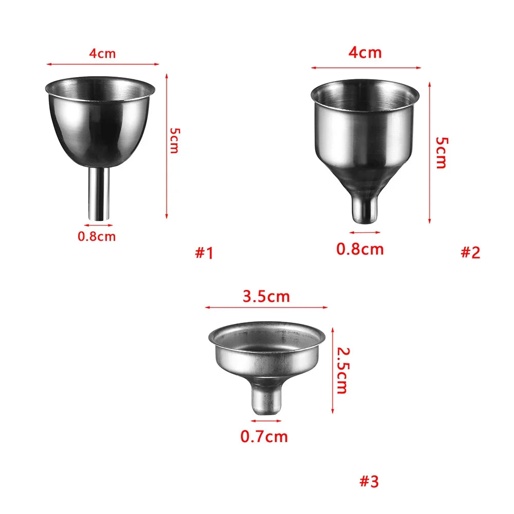 1 Mini Kitchen Liquid Dump Tool Stainless Steel Funnel Bar Wine Small