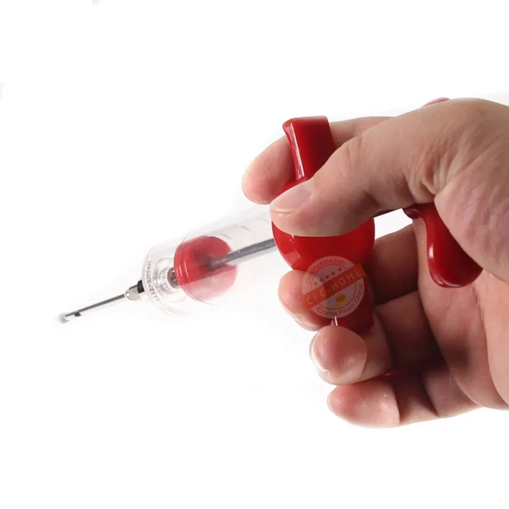 Turkey Injector Syringe 3 Marinade Needles Meat Cleaning Brush Easy