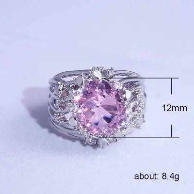 Huitan Pink Stone Twig Band Ring | Women's Fashion Jewelry