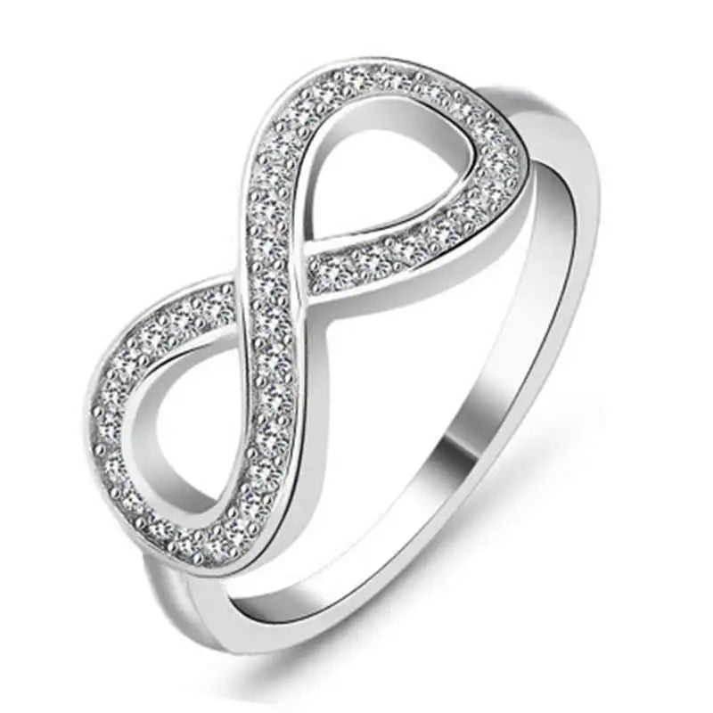 Huitan Infinity Ring Women – Cubic Zirconia Figure-8 Band