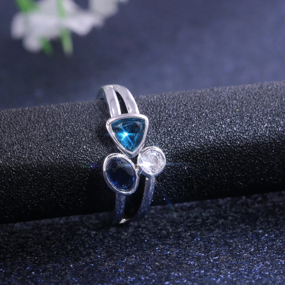 Huitan Triple Stone Women's Ring – Micro Pavé CZ Fashion Ring