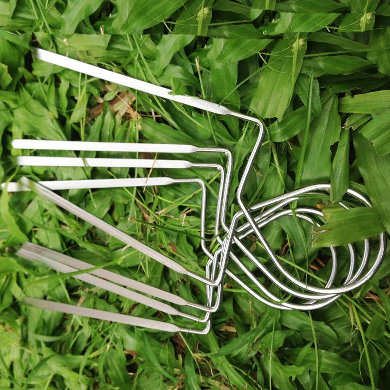 Stainless Steel Double Wide BBQ Veggie Raft Skewers 4–8 Pcs