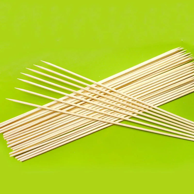 100 Pcs Bamboo BBQ Skewers – Spiral Tornado Potato Sticks 40cm
