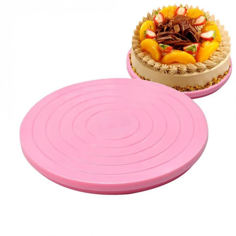 14cm Rotating Cake Turntable Decorating Stand | 360° Pink