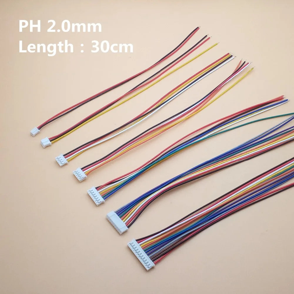 Lot JST PH 2 0 3 4 5 6 7 8 9 10 Pin Pitch Connector Plug Wire Cable