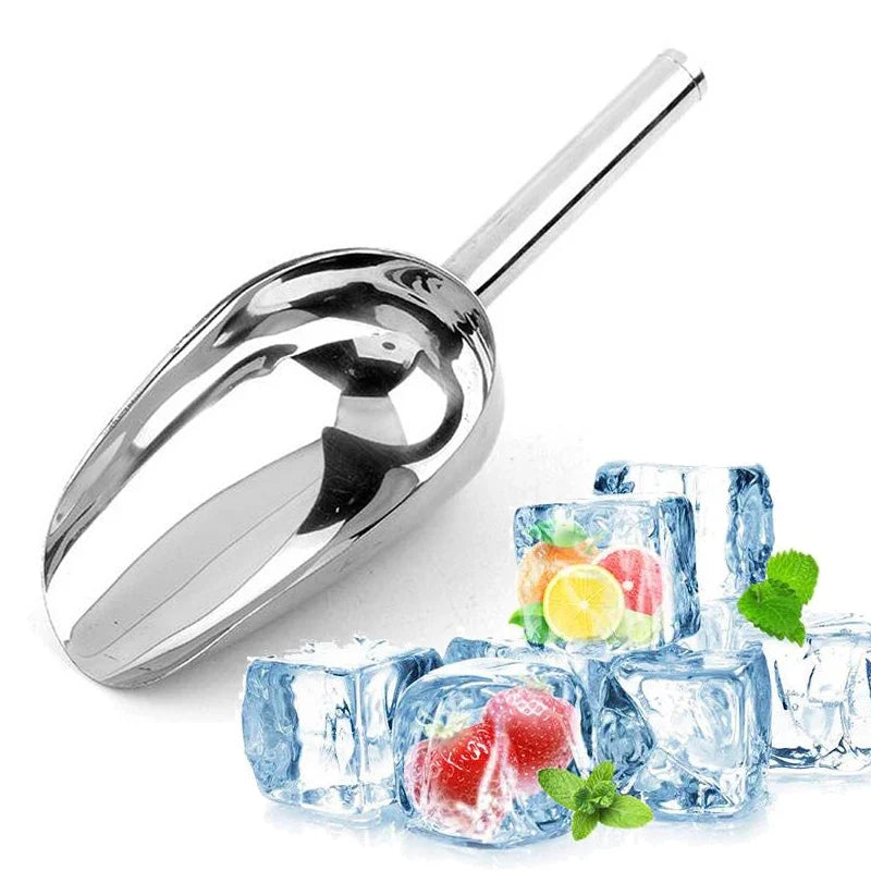 Stainless Steel Ice Scoop – Bar, Candy, Flour & Buffet Shovel