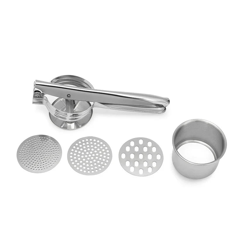 Stainless Steel Potato Ricer & Masher – 3 Interchangeable Discs