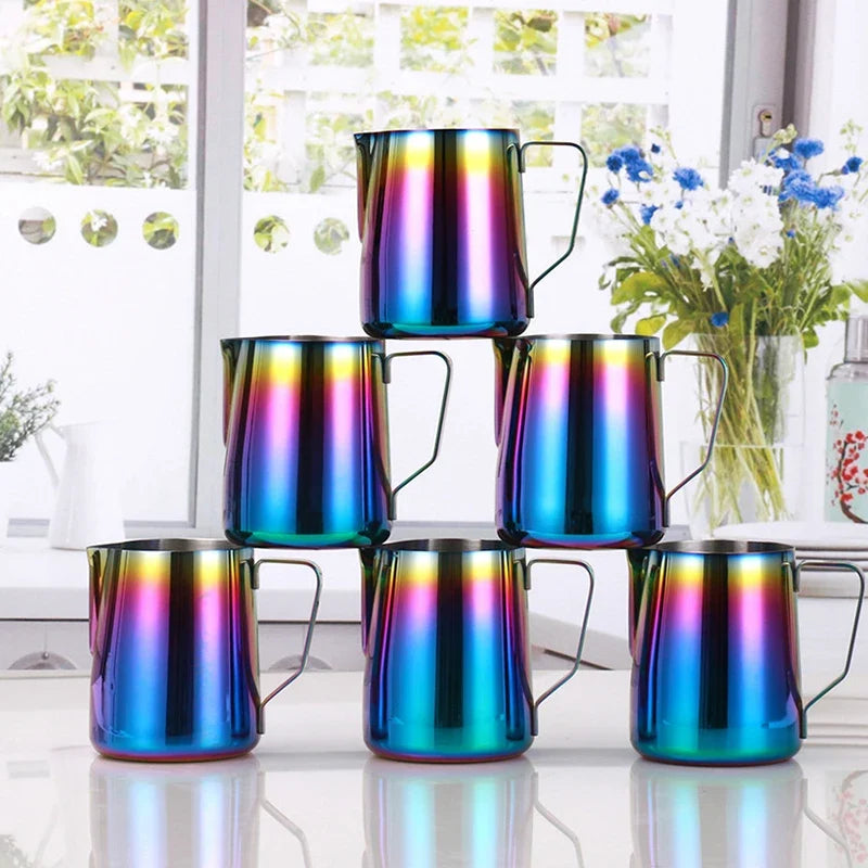 Colorful Stainless Steel Milk Frothing Pitcher – Latte Art Jug
