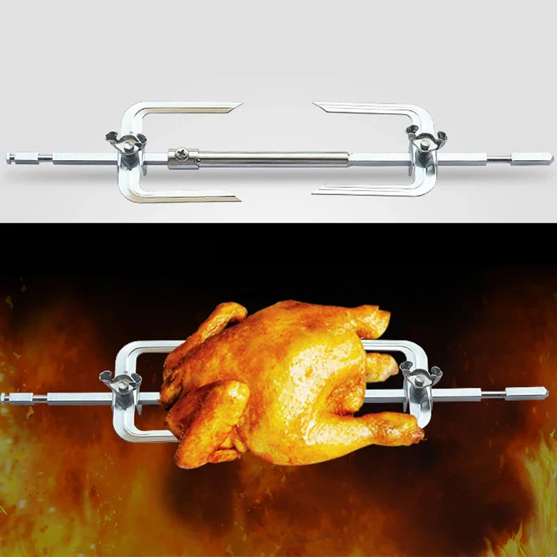 Scalable Stainless Steel Rotisserie Chicken Roasting Fork 31–39cm