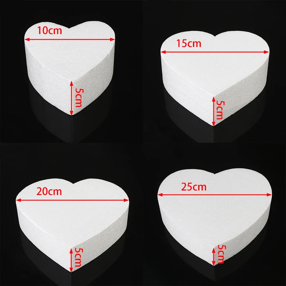 4 6 8 DIY Practice Heart Shaped Model Cake Foam Mold Polystyrene
