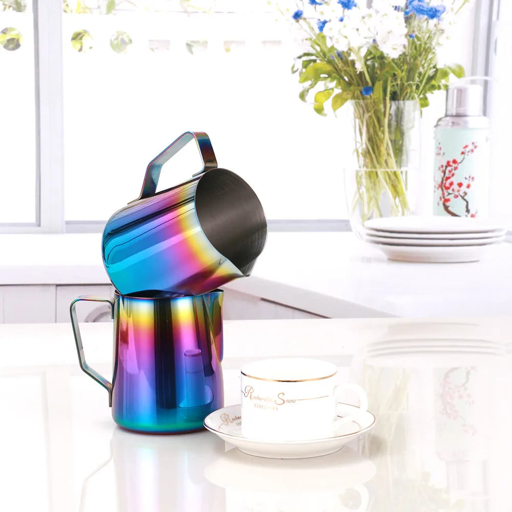 Colorful Stainless Steel Milk Frothing Pitcher – Latte Art Jug