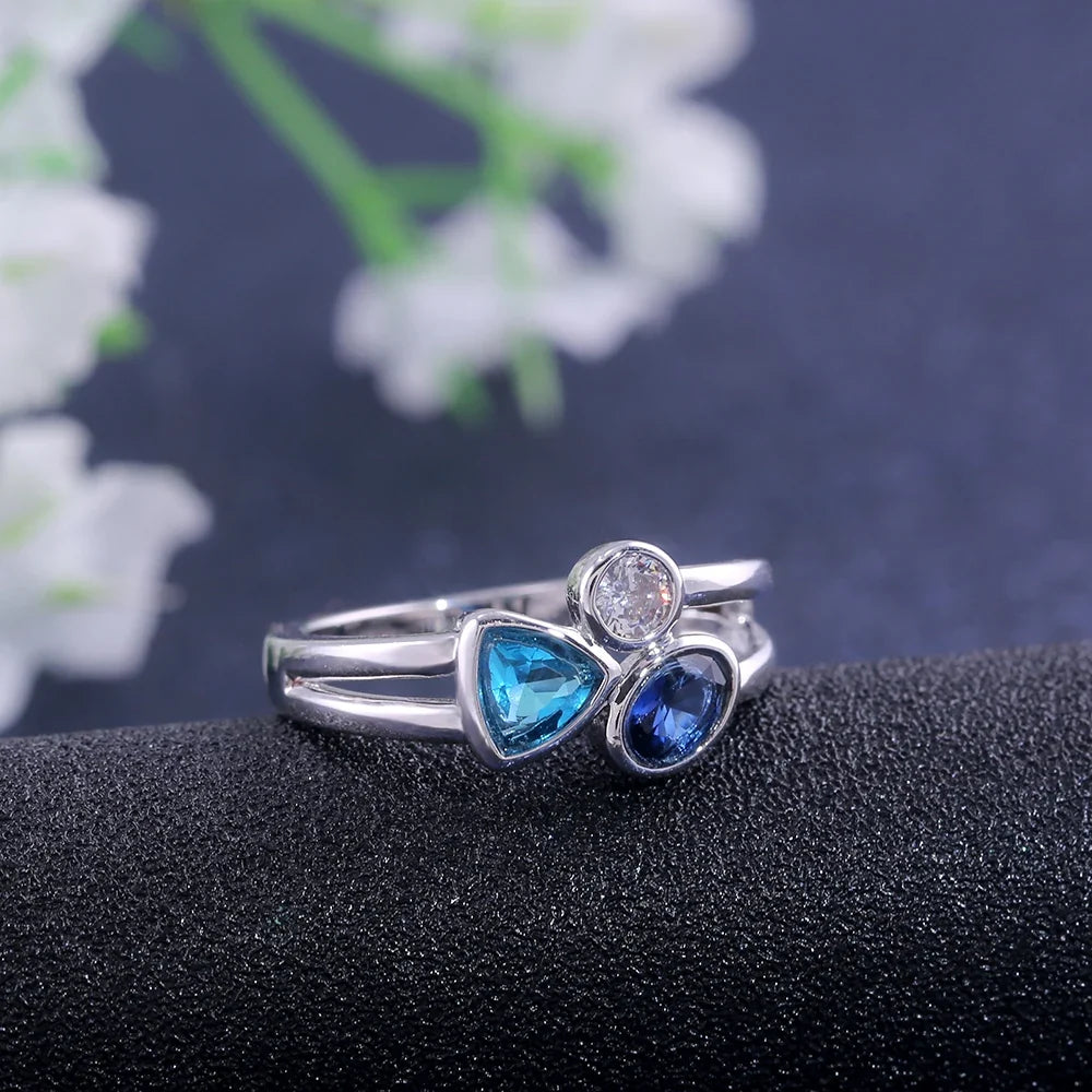 Huitan Triple Stone Women's Ring – Micro Pavé CZ Fashion Ring