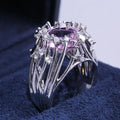 Huitan Pink Stone Twig Band Ring | Women's Fashion Jewelry