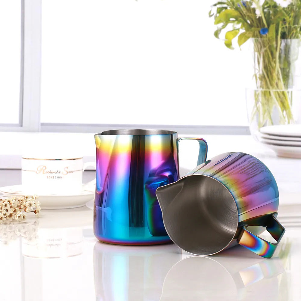 Colorful Stainless Steel Milk Frothing Pitcher – Latte Art Jug
