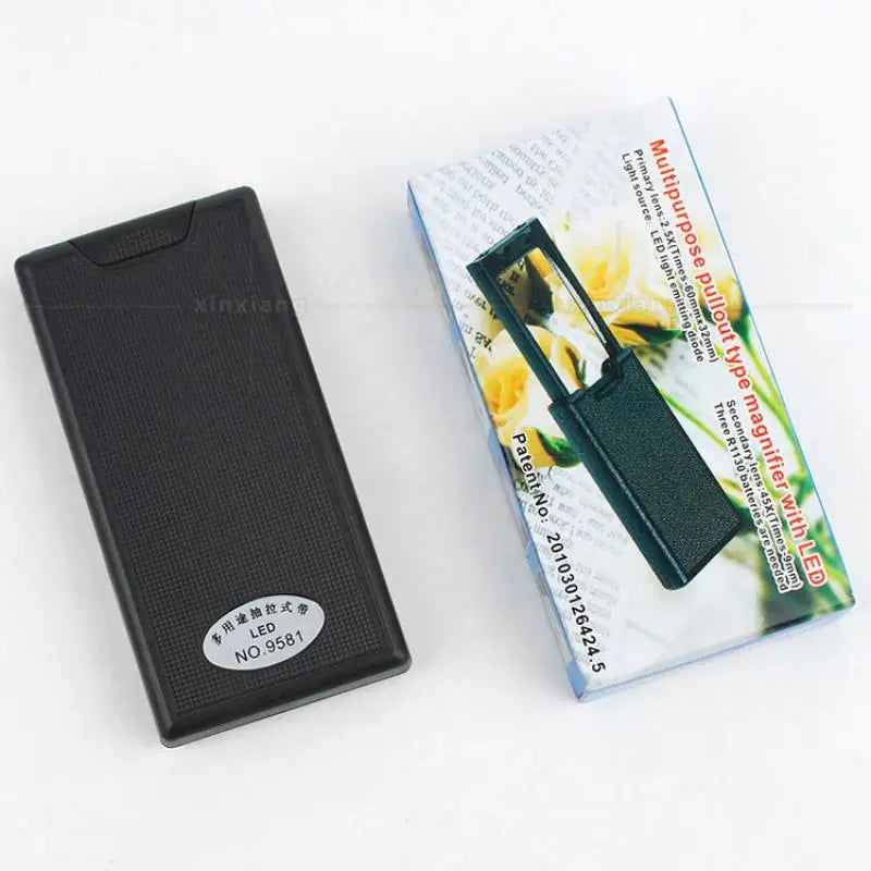 2.5X & 45X LED Handheld Magnifying Glass with Light