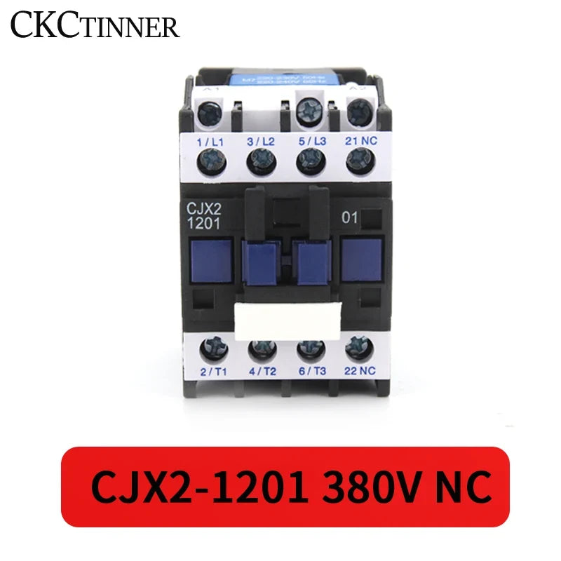 CJX2-12 AC Contactor 12A 3P+1NO DIN Rail 24V–380V CE