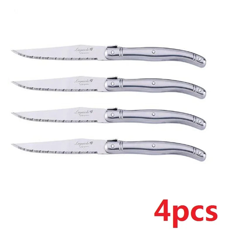 Laguiole Steak Knife Set 4–10 Pcs | Stainless Steel Serrated Blades