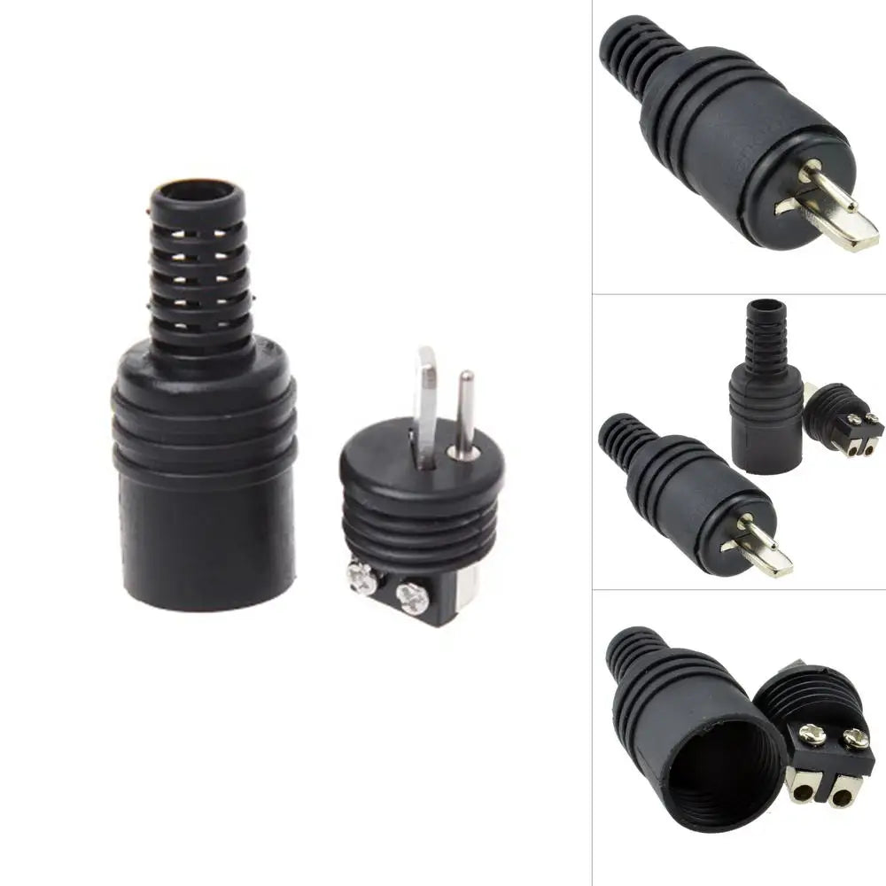 2 Pin Black DIN Plug Speaker Hifi Connector Screw Terminals Power