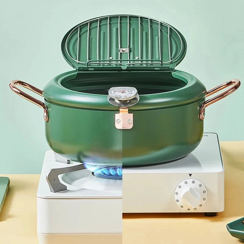 KEMORELA Stainless Steel Deep Fryer Pot with Temperature Display