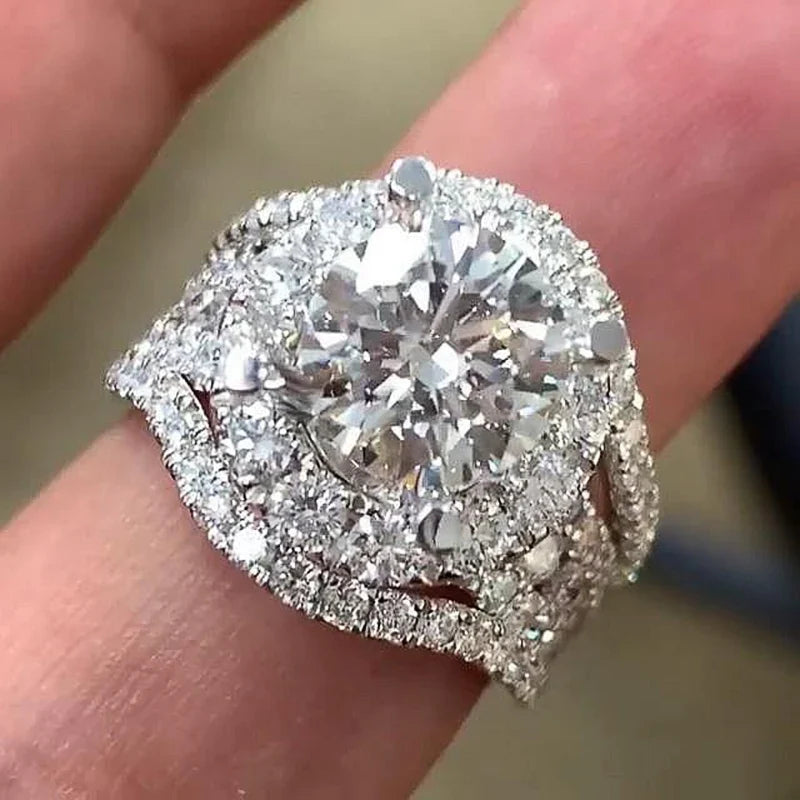 Huitan Women's CZ Ring – Cubic Zirconia Wedding Jewelry