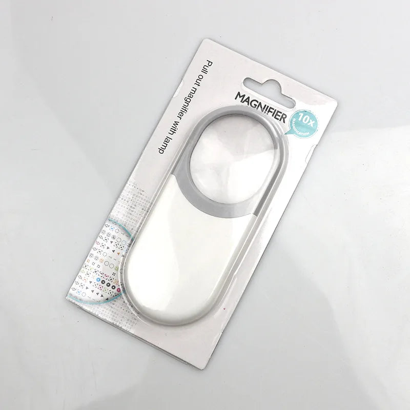 10X Mini Pocket Jewelry Loupe with LED Light | Pull-Type