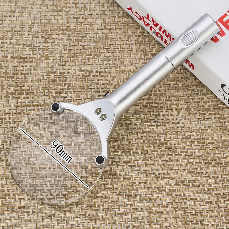 2.5X 6X LED Handheld Magnifying Glass – Rimless Dual Lens Loupe