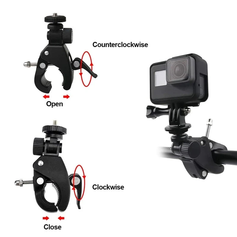 Bike & Motorcycle Handlebar Camera Mount – 360° Clip