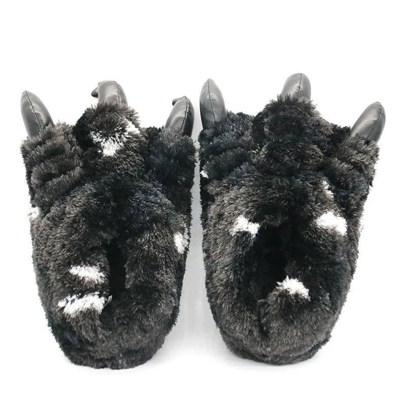 Lorilury Bear Paw Slippers – Fluffy Novelty Indoor Shoes Unisex