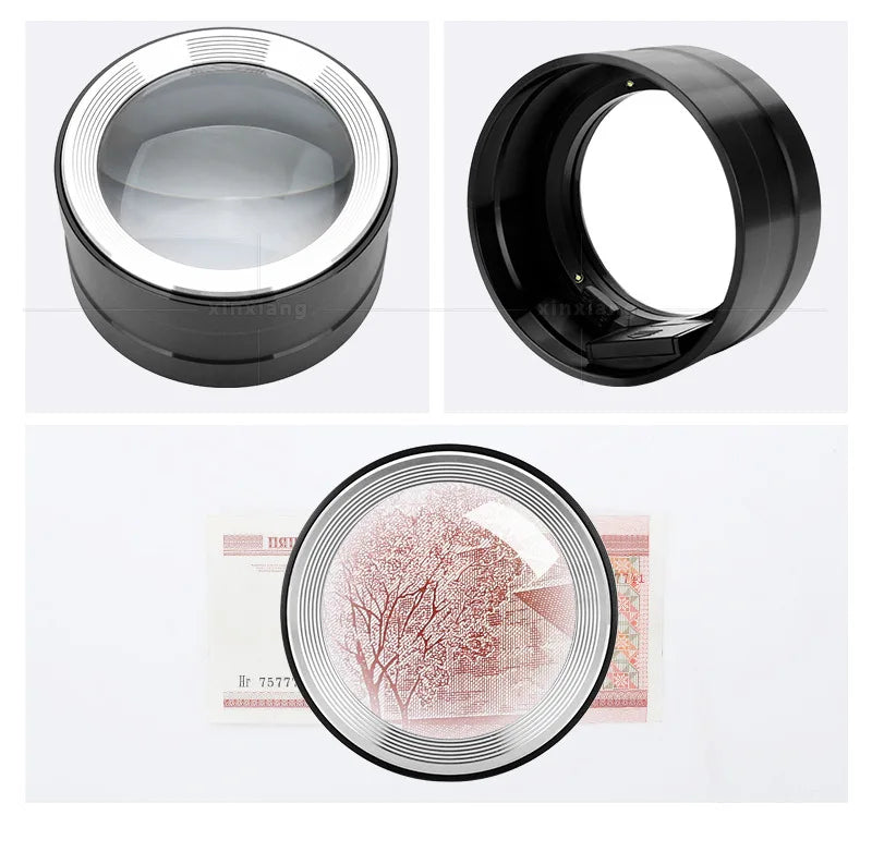 5x Desktop Magnifier – K9 Optical Glass Lens & Metal Stand