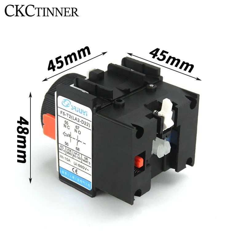 LA2-D22 Time Delay Auxiliary Contact Module NO+NC Silver Point