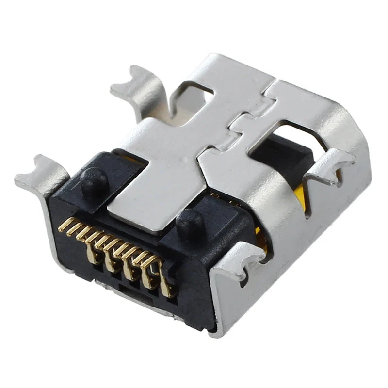 Female Mini USB B 10 Pin SMT SMD Mount Jack Connector Port Flat Mouth